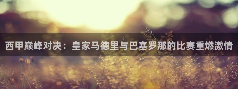 西甲巅峰对决：皇家马德里与巴塞罗那的比赛重燃激情